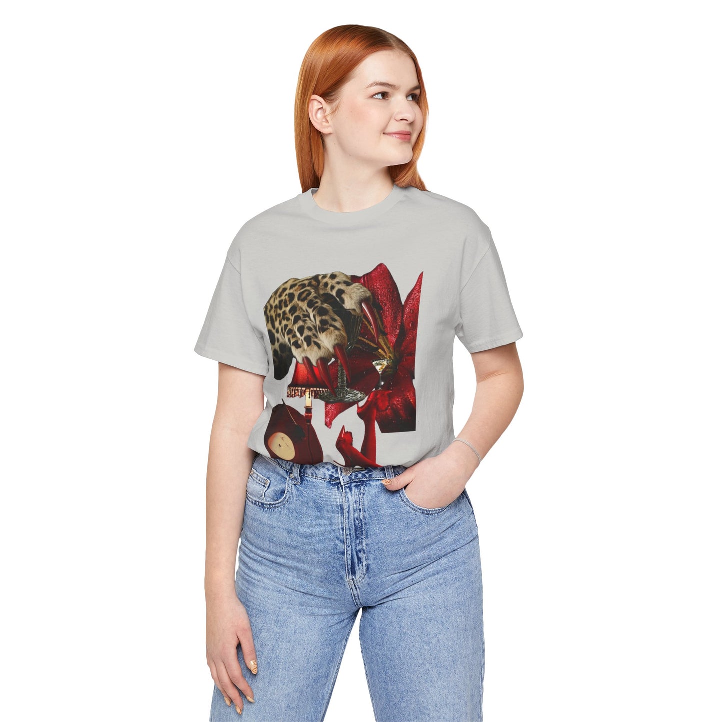 Bold Floral and Animal Graphic T-Shirt