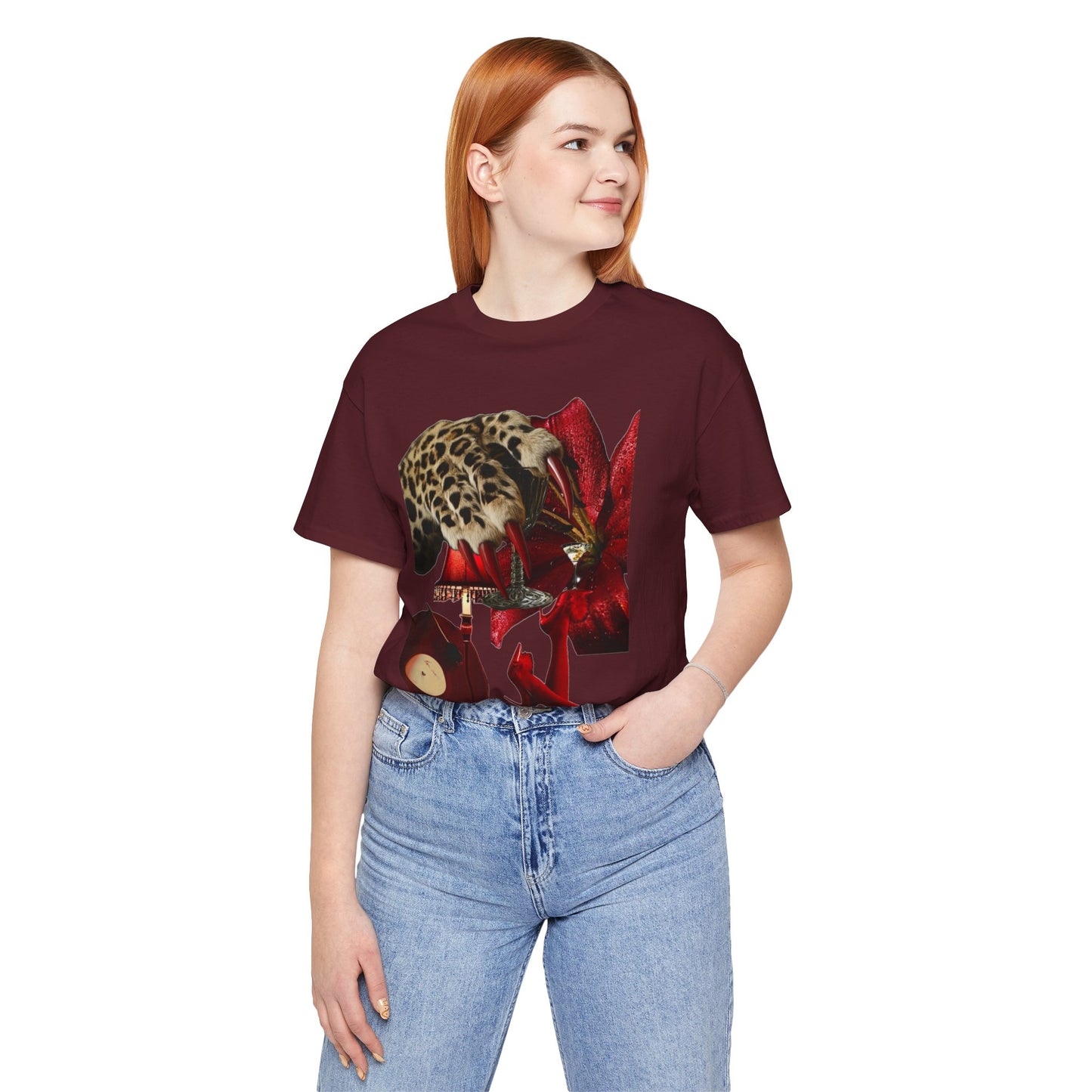 Bold Floral and Animal Graphic T-Shirt