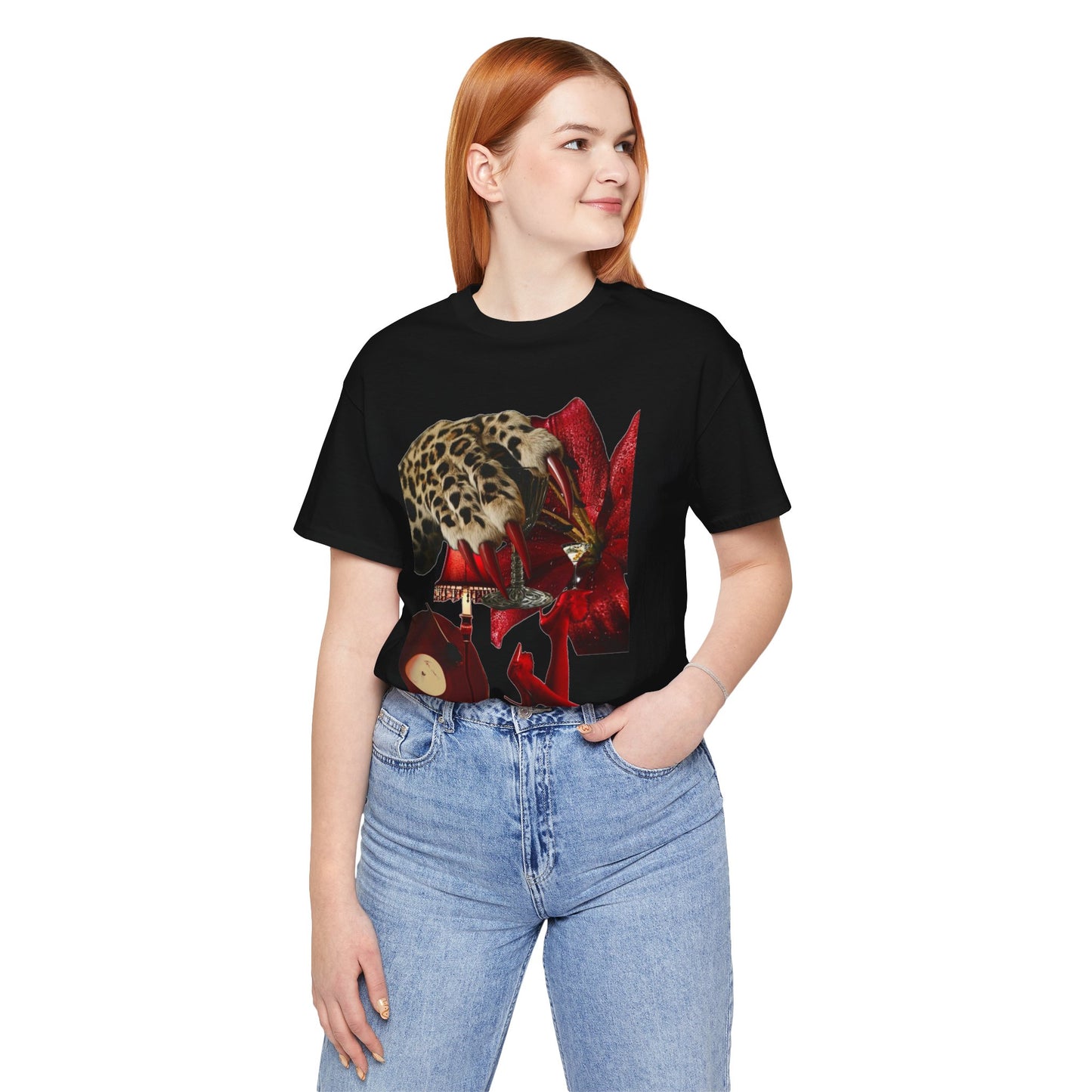 Bold Floral and Animal Graphic T-Shirt